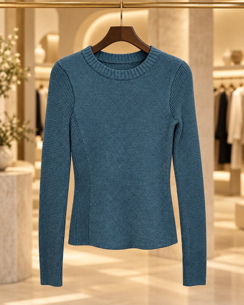 Equipment Femme 100% Wool Teal Ribbed Crewneck Pullover Sweater Sz M Minimalist